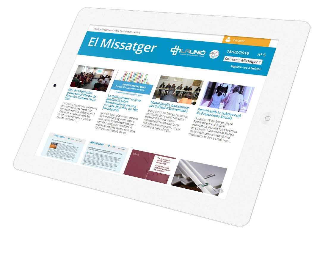 La Unió. El Missatger, publicació digital en tablet (Responsive)