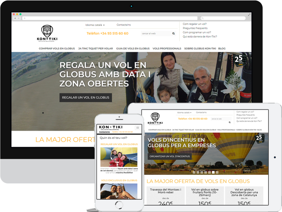 Globus Kon-Tiki. Website comerç-e responsive
